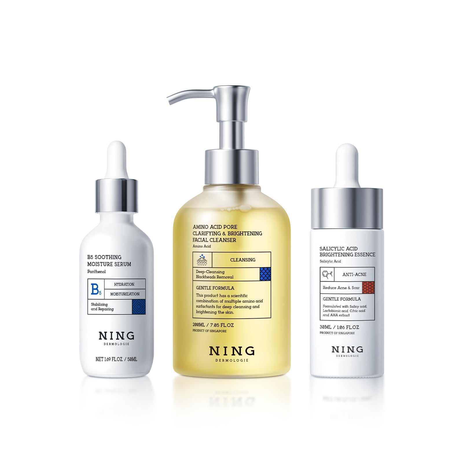 Acne-Clarifying & Barrier Recovery System - Cleanser, Serum – NING