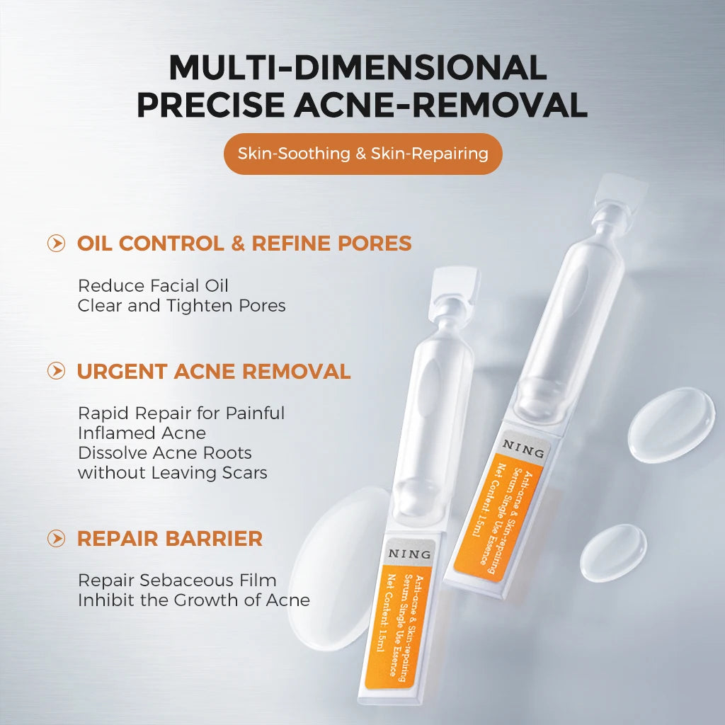 Anti-Acne Skin Repair Serum 1.5ml x 20 Single-Use Essence with 2% Encapsulated Salicylic Acid, Niacinamide & Soothing Complex