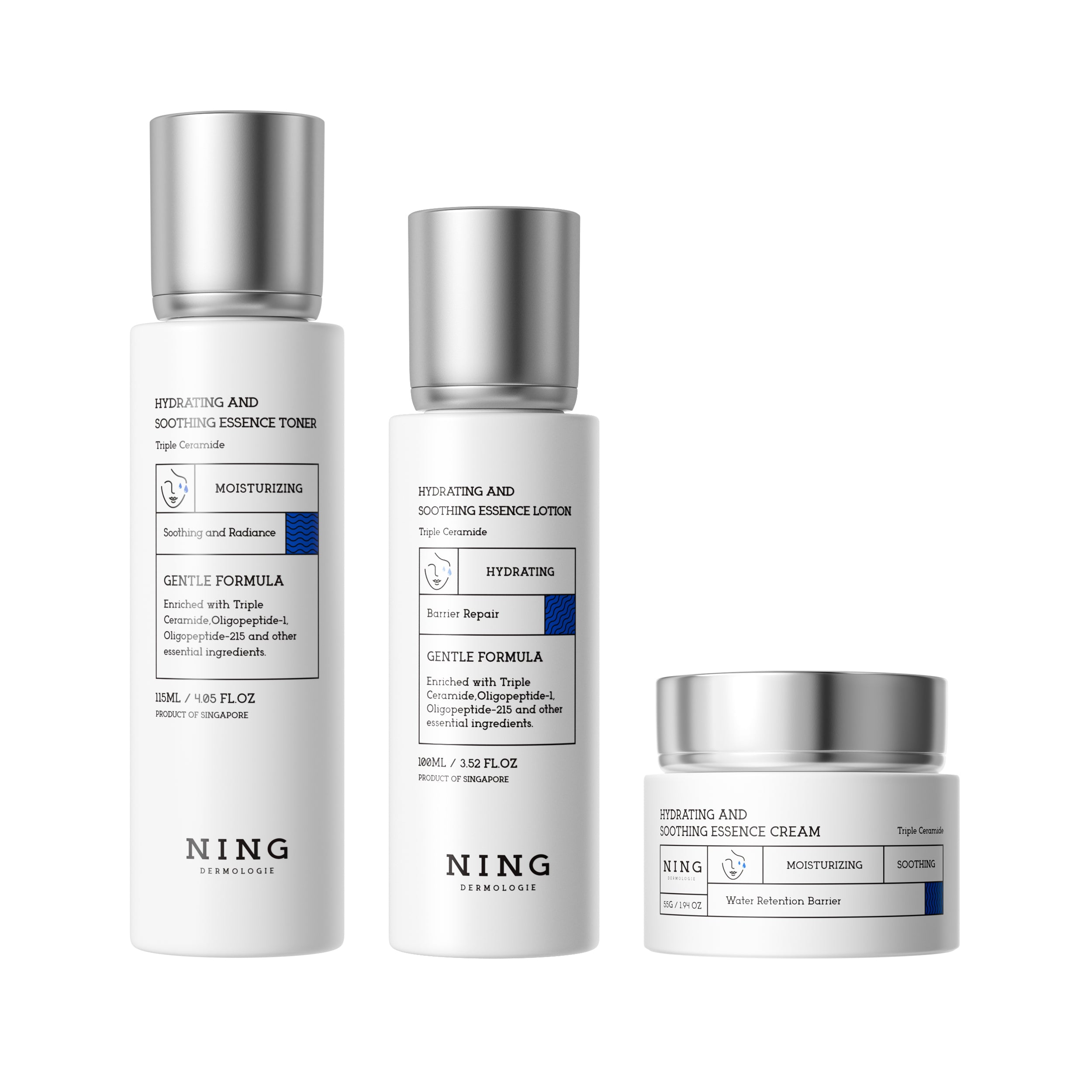 Hydrating & Soothing System - Toner, Lotion, Cream