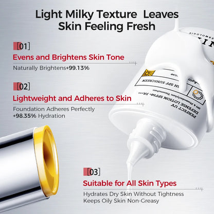 SPF50+ Facial Sunscreen | Broad Spectrum UV Protection, Lightweight, Non-Greasy, Hydrating & Brightening