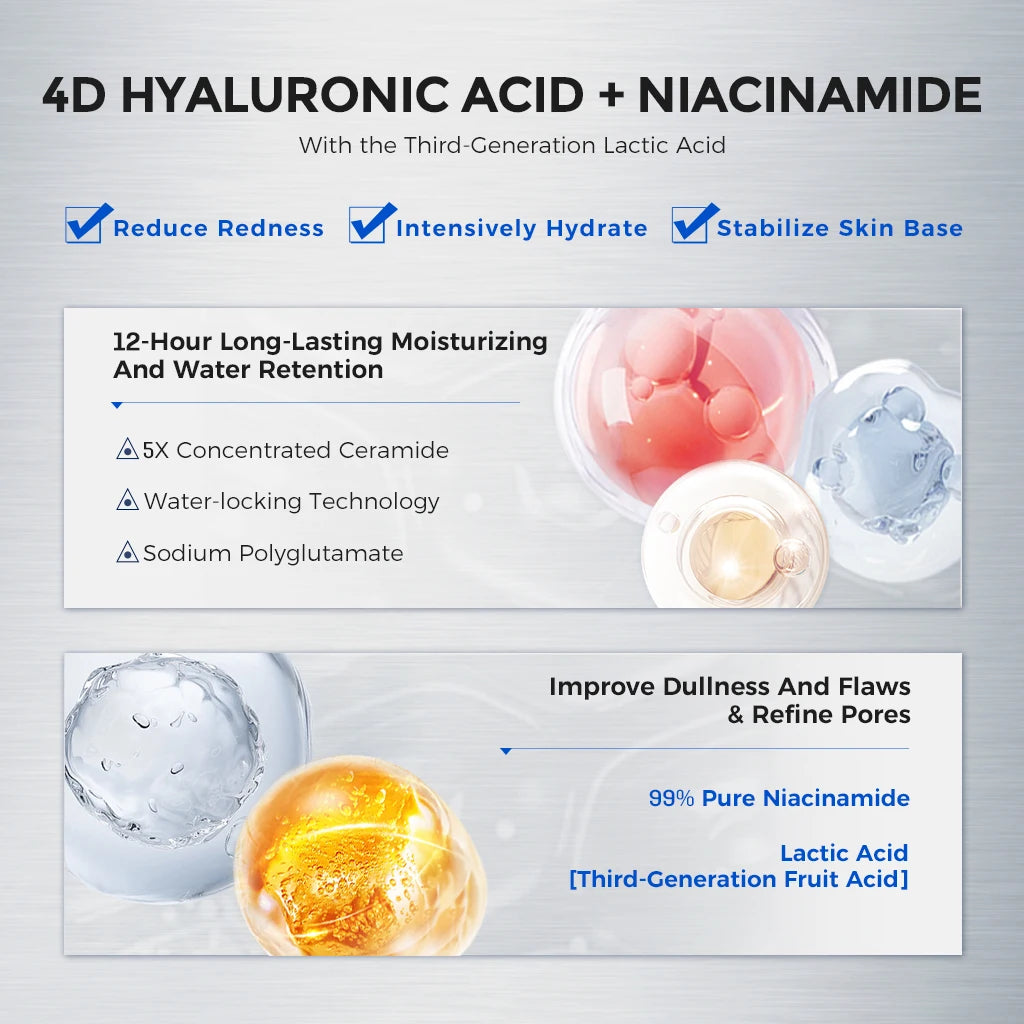 Hyaluronic Acid 4D Hydration Brightening Moisturizing Facial Mask - 10 Piece