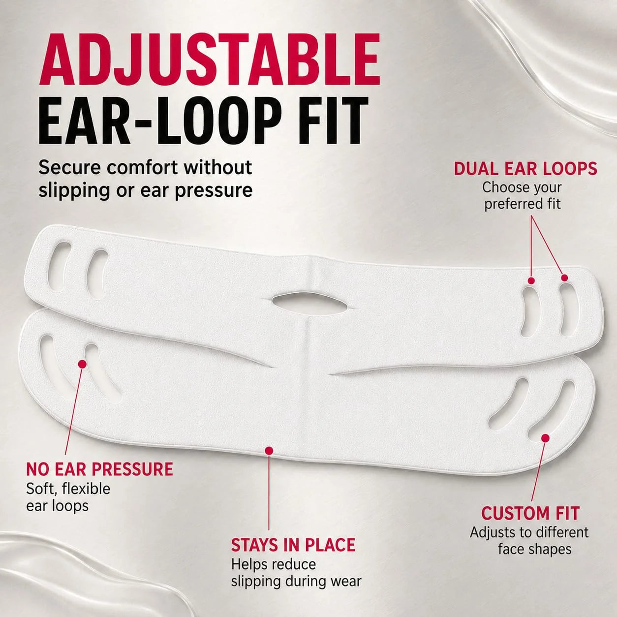 Dual-Ear Loop Peptide Lifting Mask