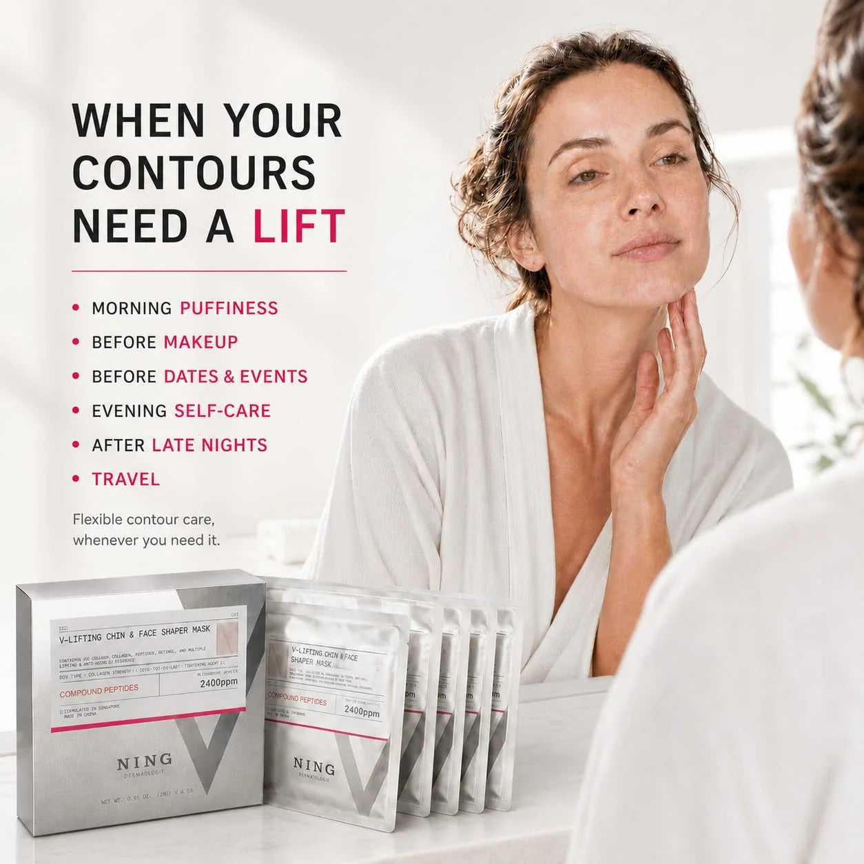 Dual-Ear Loop Peptide Lifting Mask